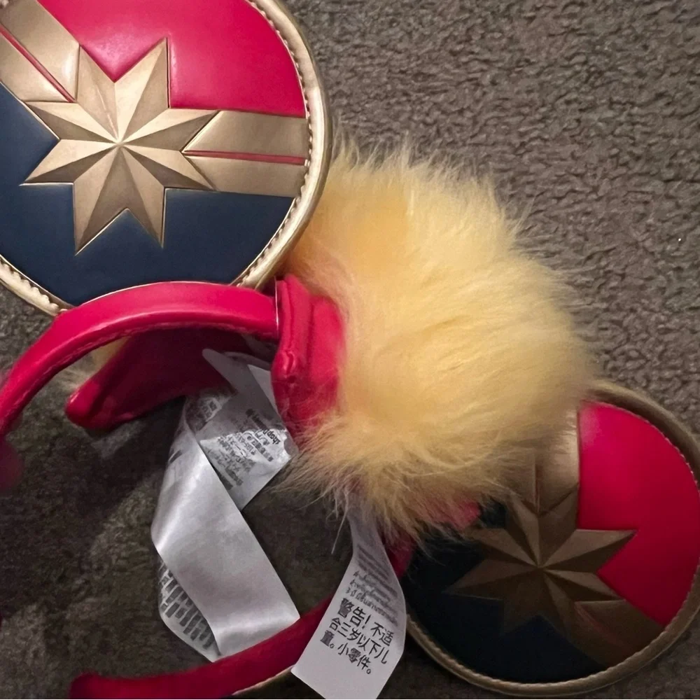 Disney Ears Headband Marvel's Captain w/Hair Mohawk “Higher Further Faster” NWT